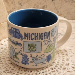 STARBUCKS MICHIGAN BEEN THERE ACROSS THE GLOBE 14 OZ COFFEE TEA MUG YOOPER 2018